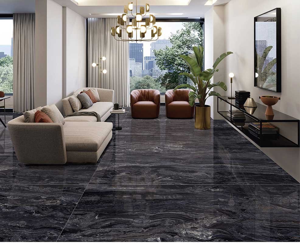 Charcoal Nero Grande Vitrified Tile